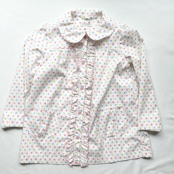 Garnet Hill Polka Dot Ruffle Jacket Youth Girls Size 7